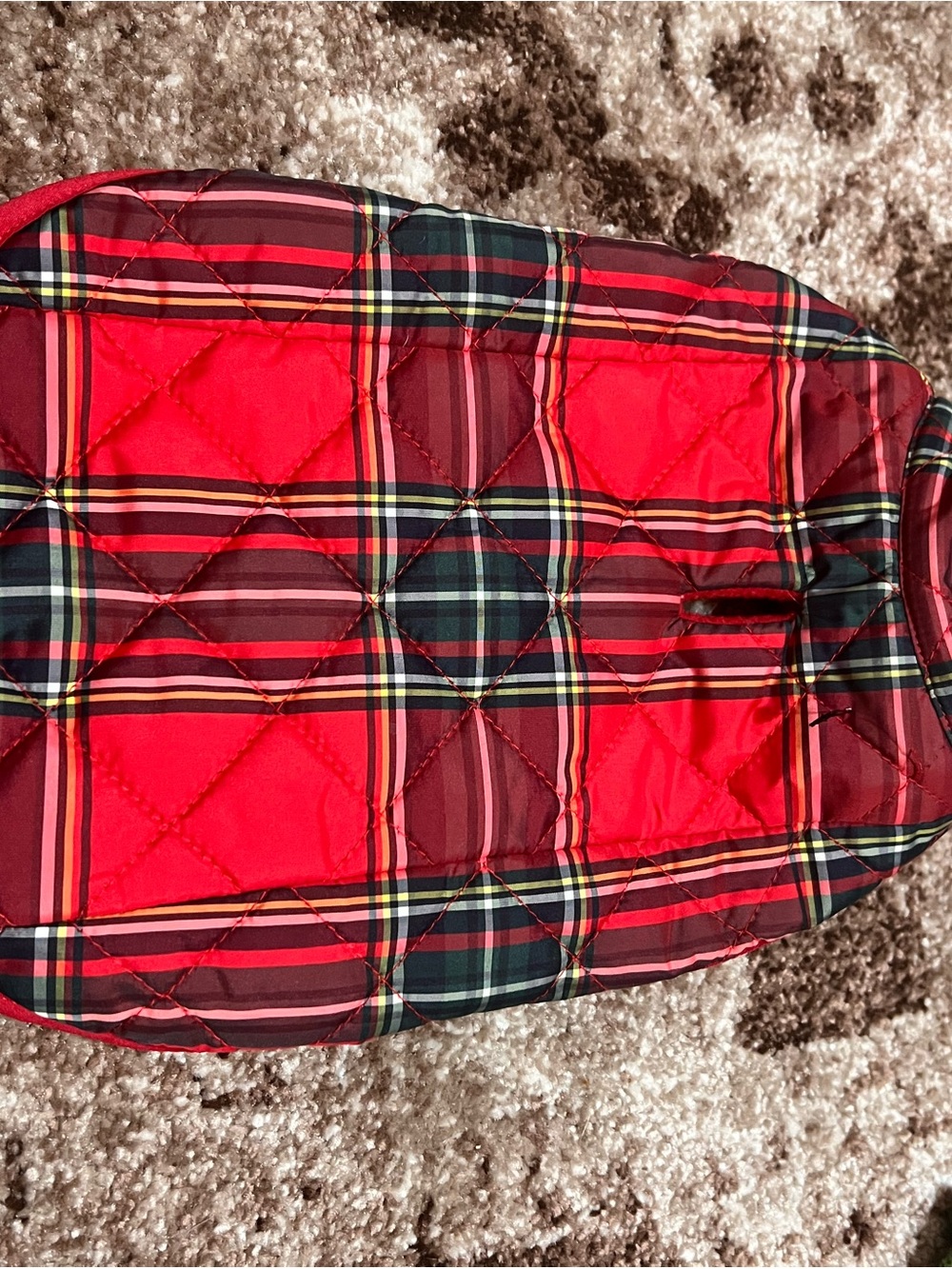 Kids Red Plaid Quilted Jacket